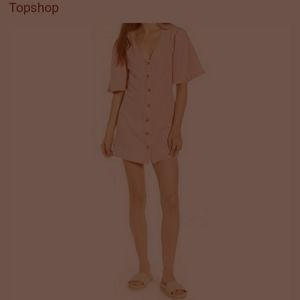 Topshop Linen Blend Angel Sleeve pink 4